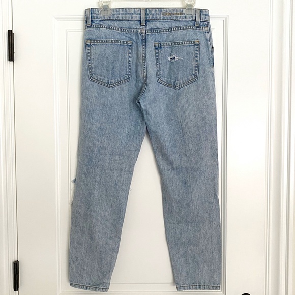 Carmar Mid Rise Straight Leg Distressed Torn Denim Jeans - 26 - Picture 4 of 5